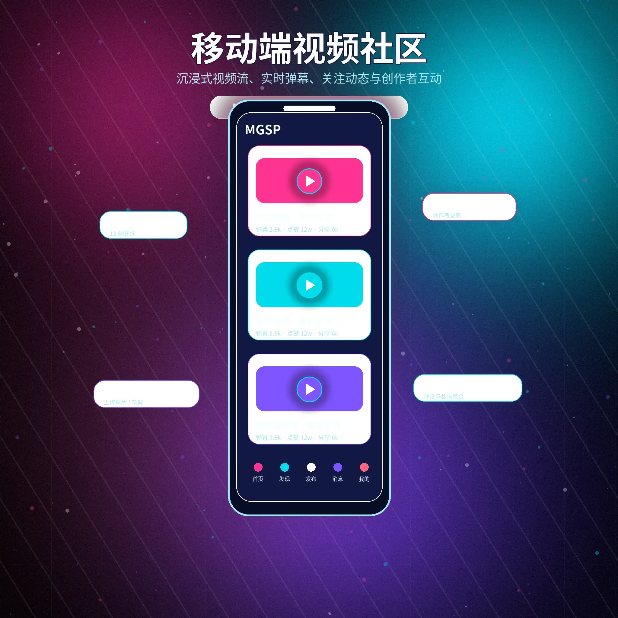 蘑菇视频移动端APP内容浏览与资料设置